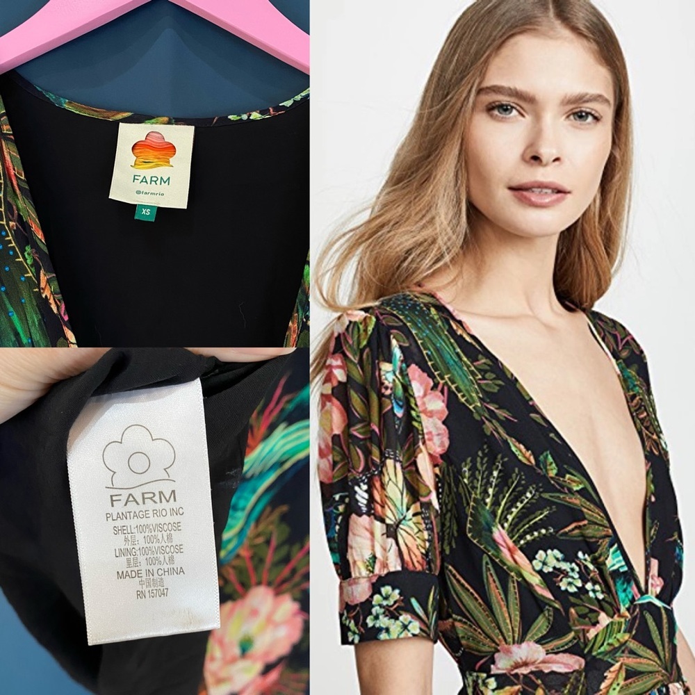 Farm Rio Tropical Garden Dreams Mini Dress View 3